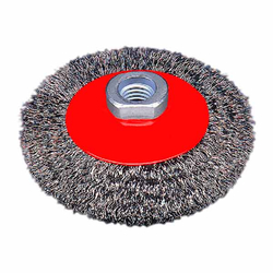 Conical brush crimped stainless steel