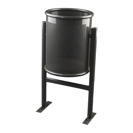 Circular perforated metal bin_690045