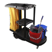 Plastic cleaning trolley complete (black)_690419