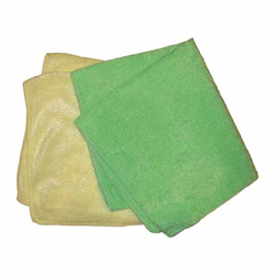 Pack 2 yellow-green microfiber cloths 40x40cm