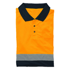 POLO M/COURTE HV ORANGE FLUO-BLEU MARINE S_6803856